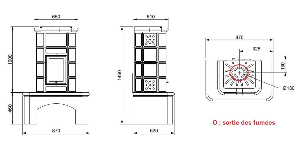 Holzofen aus Keramik - ORIGINE PHEBO Selene Décor 10,7 kW