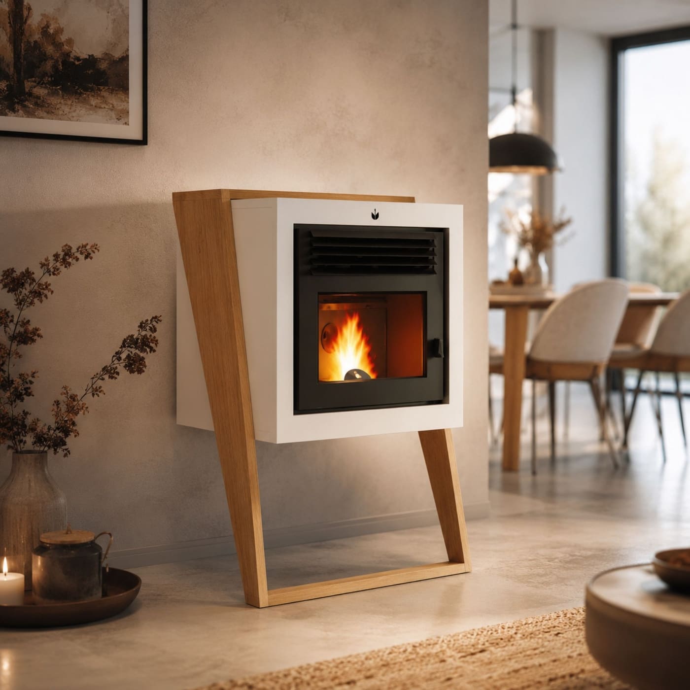 Pelletofen suspendu - ORIGINE PHEBO Q-bix 7.8 kW
