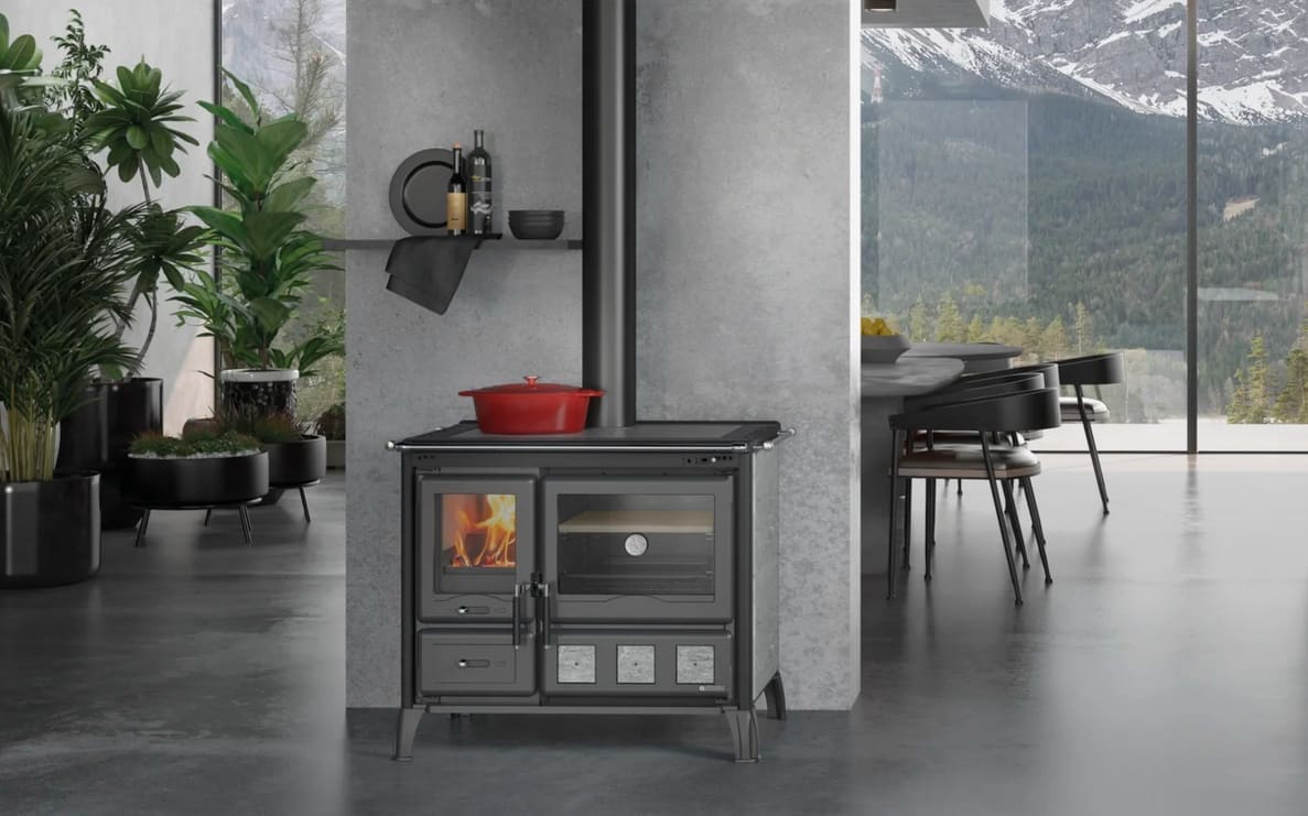 Holz-Küchenherd anschließbar - LA NORDICA Gardenia XXL Pierre 10,5 kW
