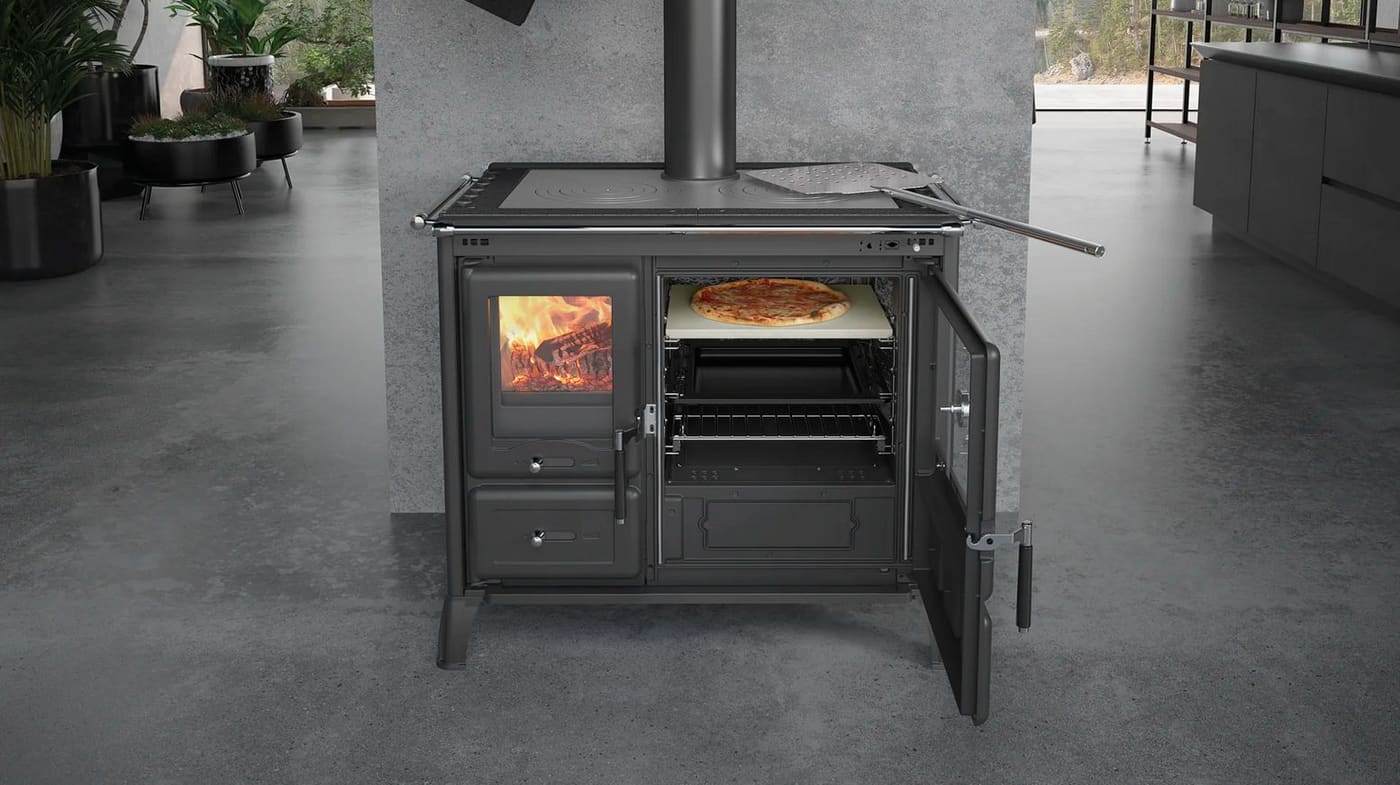 Holz-Küchenherd anschließbar - LA NORDICA Gardenia XXL Pierre 10,5 kW