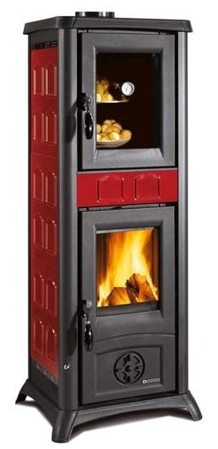 Holzofen mit Backfach - LA NORDICA Gemma Forno 5.0 Ceramica Bordeaux 7.3 kW