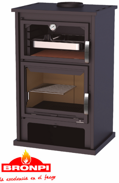 Holzofen anschließbar mit Backfach - BRONPI Suiza 14 kW