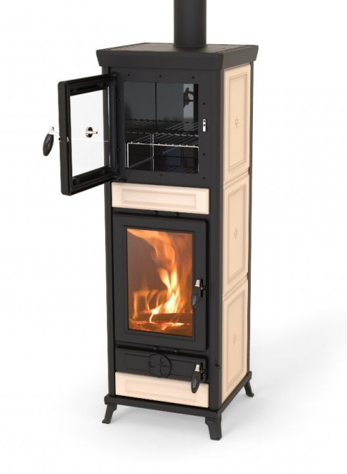 Holzofen mit Backfach - THERMOROSSI Anna Evo5 Maiolica 12.5 kW