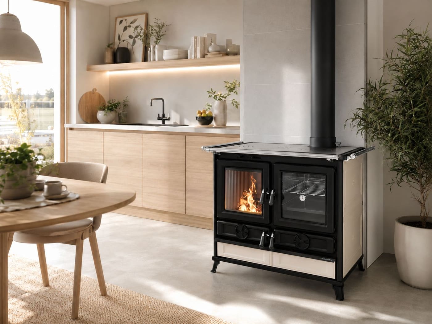 Holz-Küchenherd aus Keramik - THERMOROSSI Viola Evo 12,1 kW