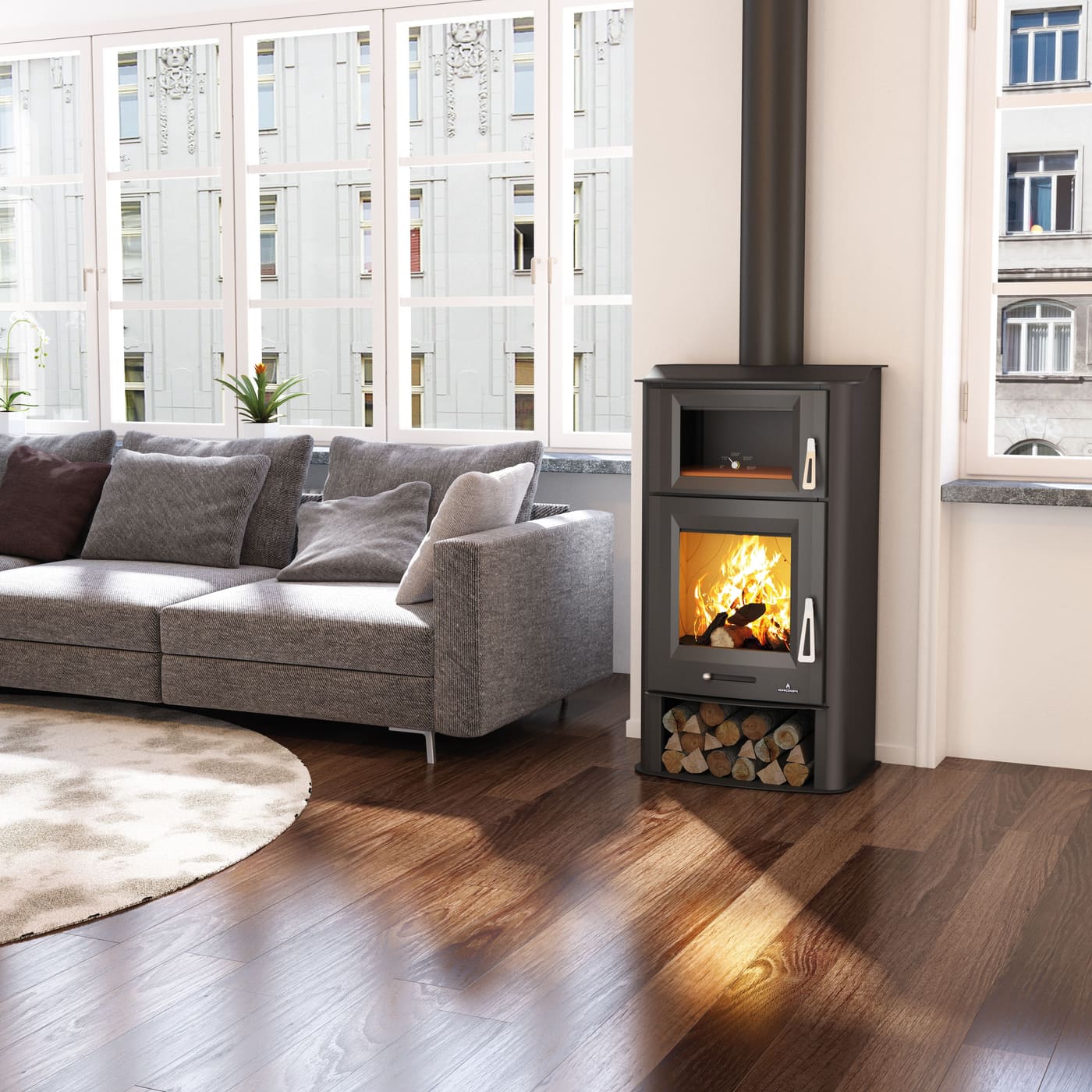 Holzofen mit Backfach - BRONPI Tudela 12 kW