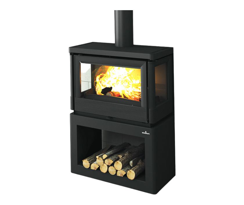 Belüfteter Holzofen, leise anschließbar, 3 Glasflächen - BRONPI Versailles 10 kW