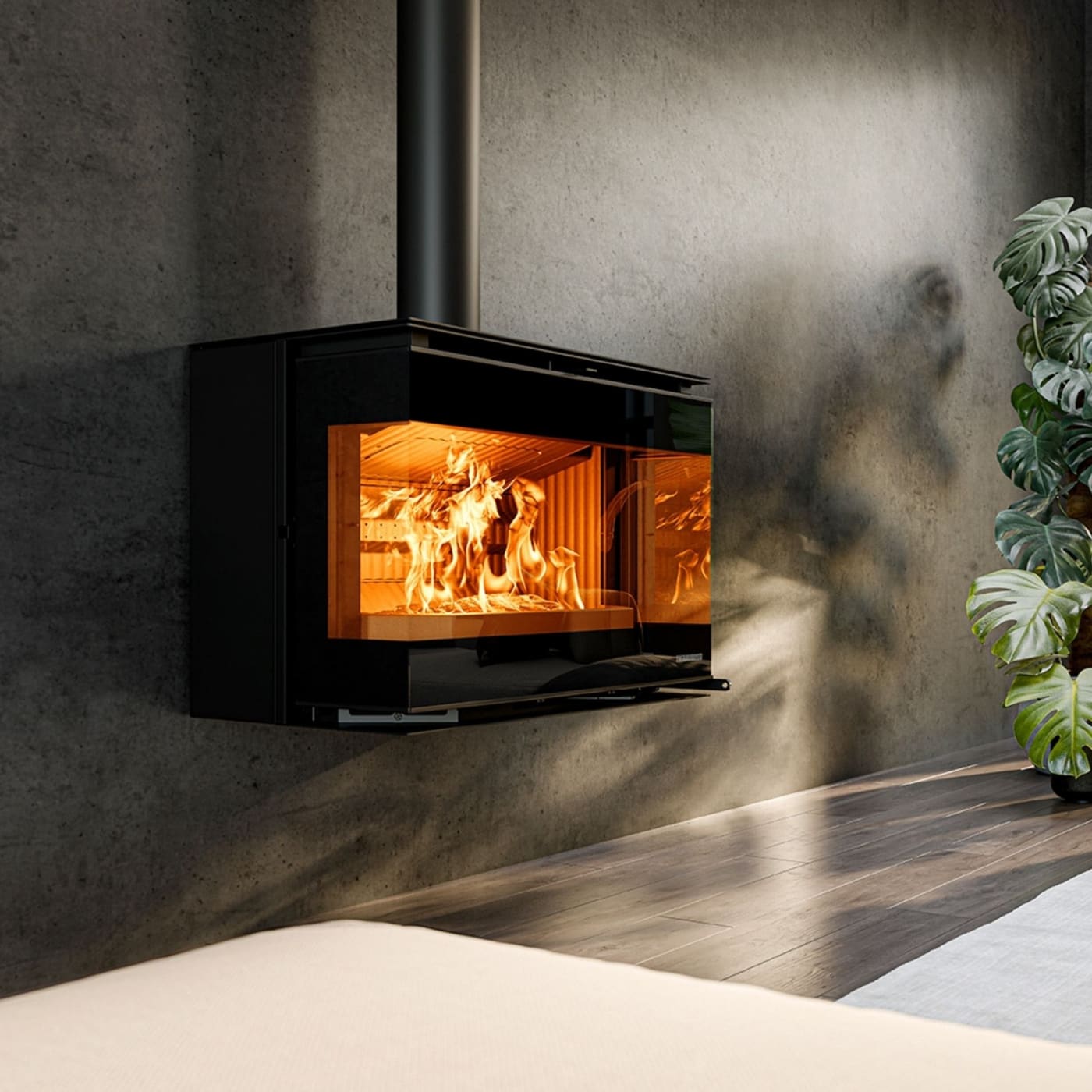 Eck-Holzeinsatz - THERMOROSSI Panorama Angolare DX 10.6 kW