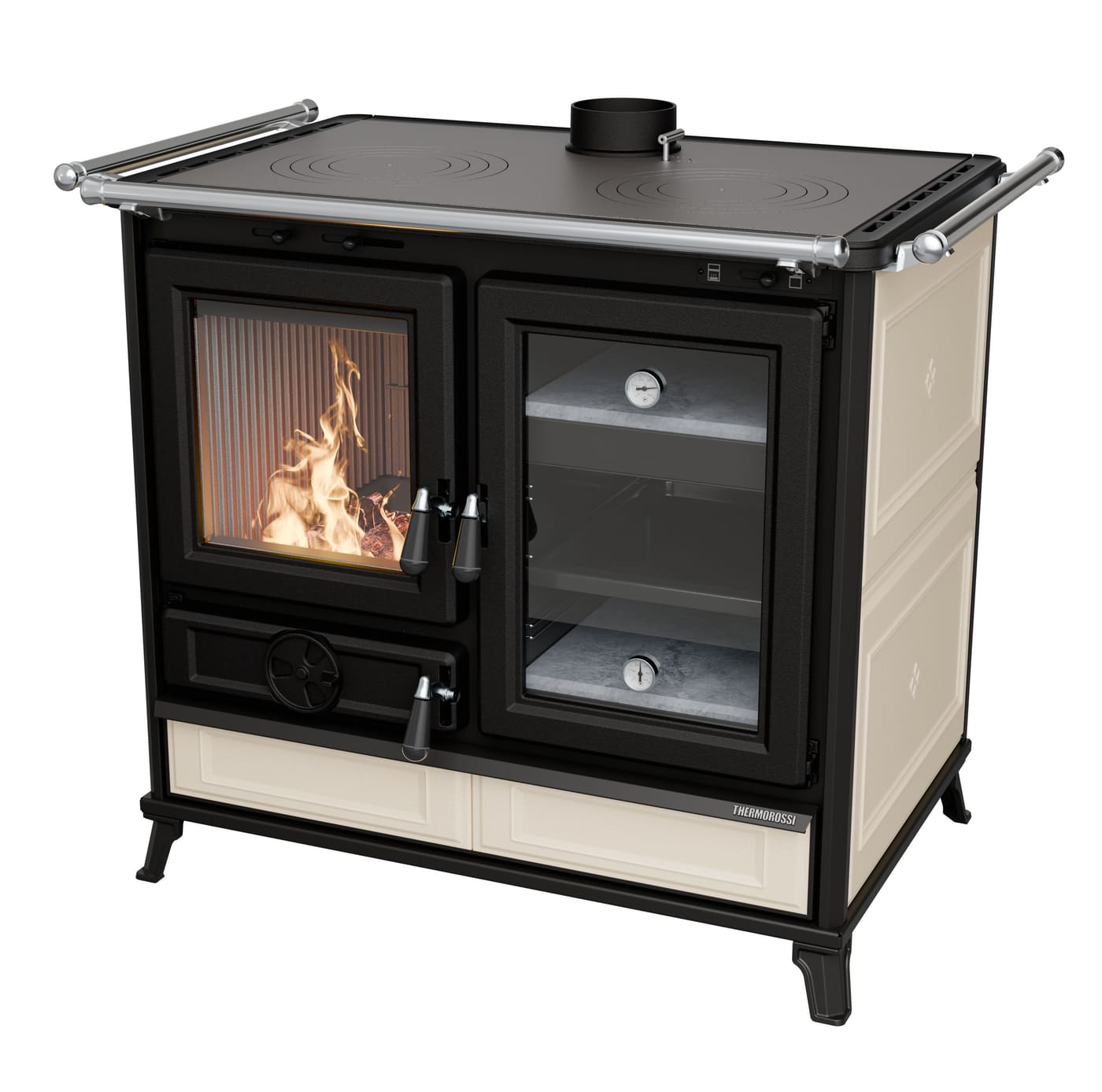 Holz-Küchenherd aus Keramik - THERMOROSSI Margherita Evo 12,1 kW