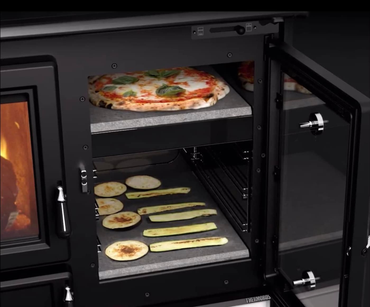 Holz-Küchenherd aus Keramik - THERMOROSSI Margherita Evo 12,1 kW