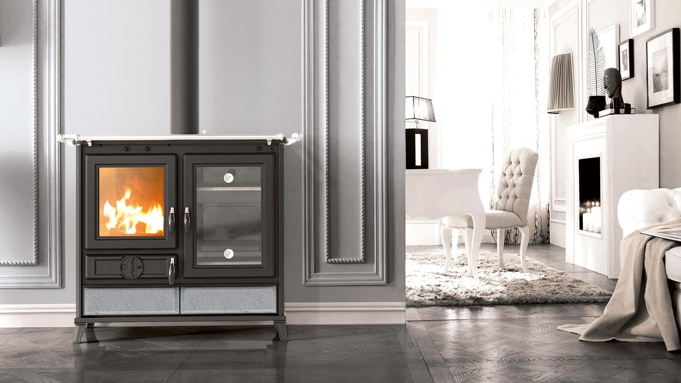 Holz-Küchenherd aus Stein - THERMOROSSI Margherita Evo Stone 12,1 kW