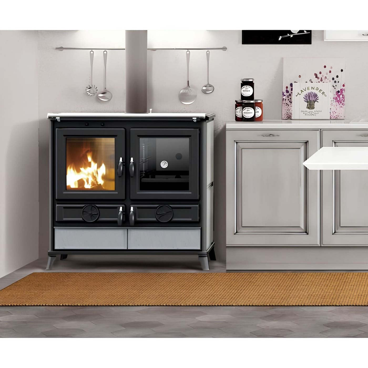Holz-Küchenherd aus Stein - THERMOROSSI Viola Evo Stone 12,1 kW