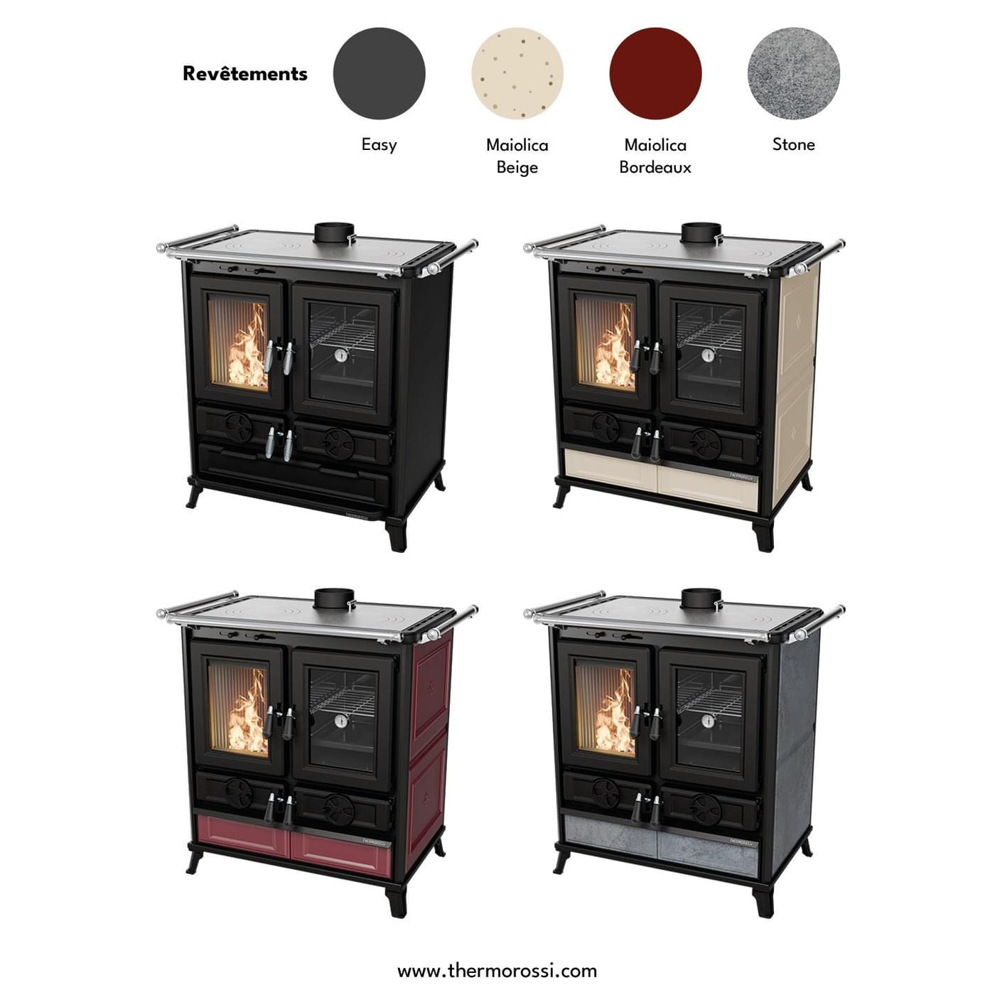 Holz-Küchenherd aus Stein - THERMOROSSI Violetta Evo Stone 8,2 kW